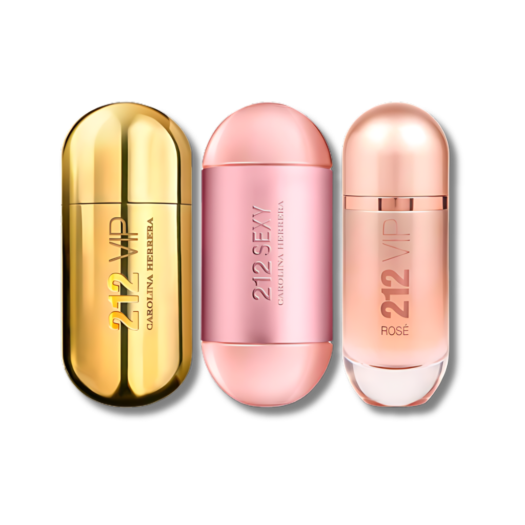 Set 3 Perfumes 212 VIP, 212 Sexy & 212 VIP Rosé 100ml