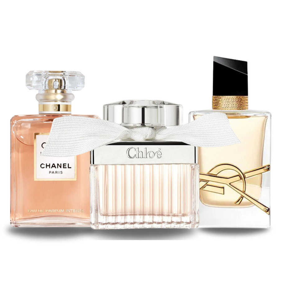 Set 3 Perfumes Chanel Coco Madeimoselle, Yves Saint Laurent Libre & Chloé 100ml