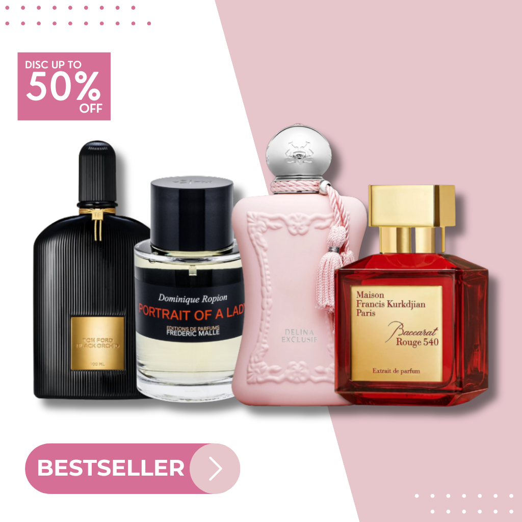 Set 4 Perfumes Frédéric Malle Portrait, Delina, Baccarat Rouge 540, Tom Ford Black Orchid 100ml