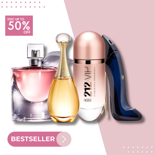 Set 4 Perfumes J’adore + 212 VIP Rosé + La Vie Est Belle + Good Girl 100ml