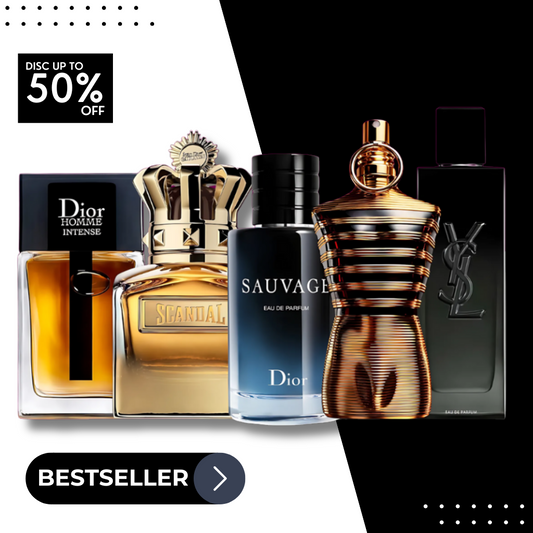 Set 5 Perfumes Scandal Absolu + Le Male Elixir + Sauvage + Homme Intense + YSL MySLF 100ml