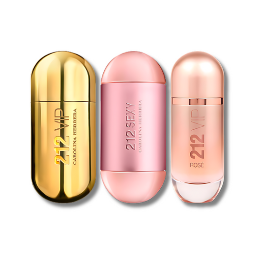 Set 3 Perfumes 212 VIP, 212 Sexy & 212 VIP Rosé 100ml