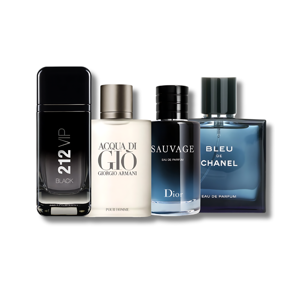 Set 4 Perfumes Sauvage, Creed, Giorgi Armani & Bleu de Chanel 100ml
