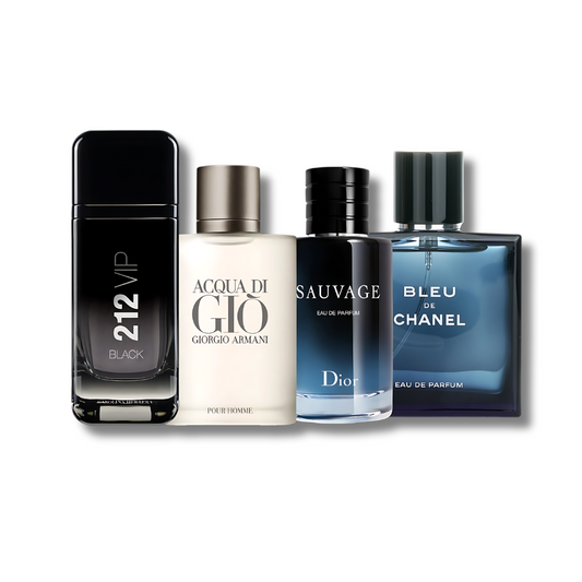 Set 4 Perfumes Sauvage, Creed, Giorgi Armani & Bleu de Chanel 100ml
