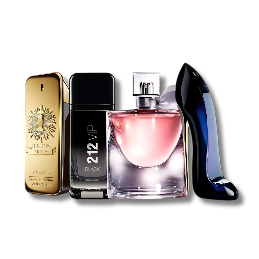Set 4 Perfumes 1 Million, 212 VIP Black, La Vie Est Belle & Good Girl 100ml