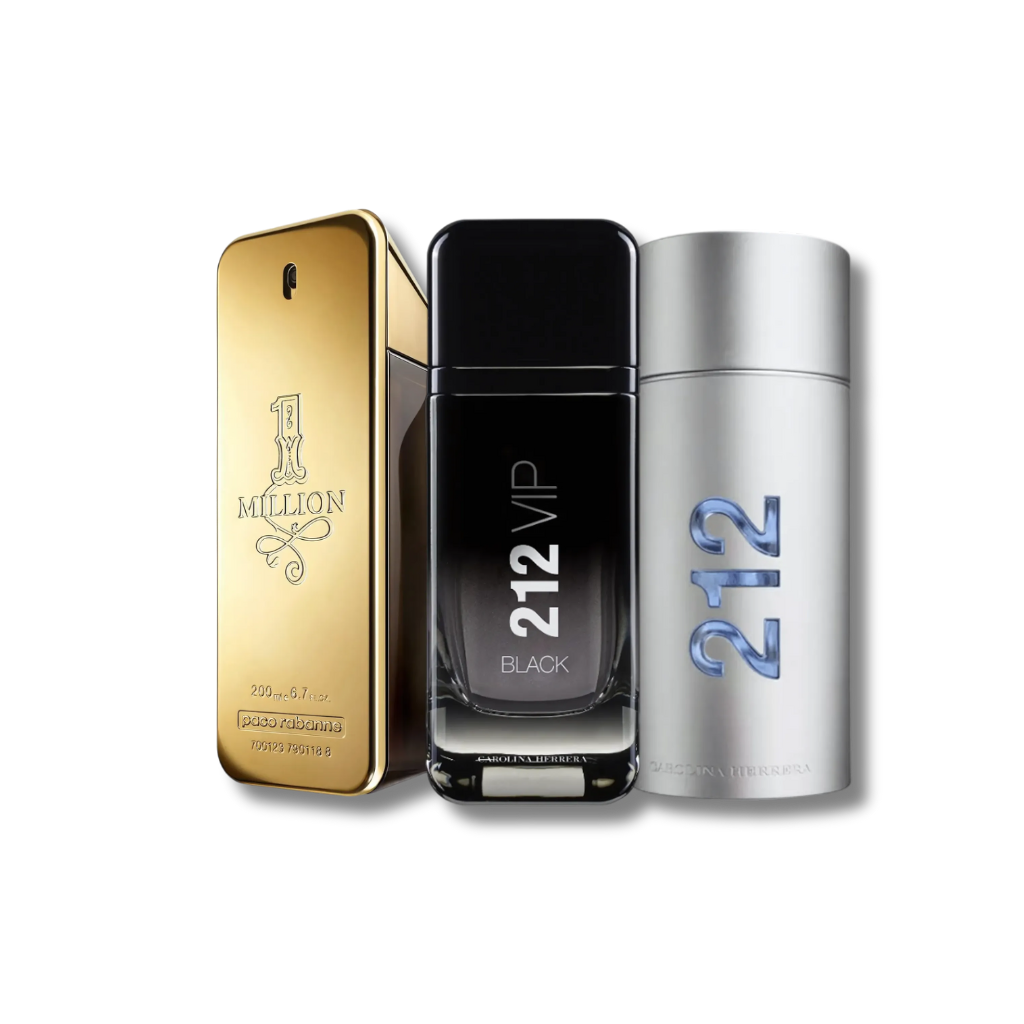 Set 3 Perfumes 1 Million, 212 VIP Black & 212 MEN 100ml
